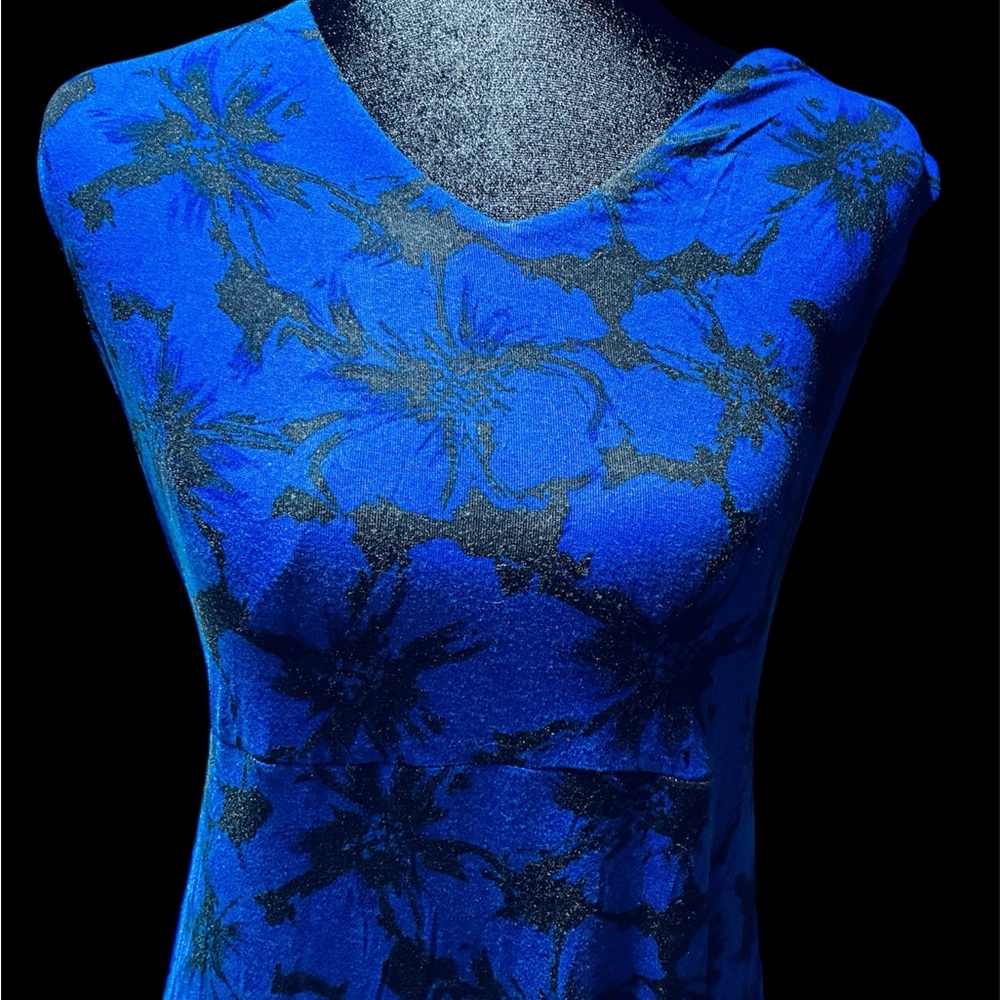 Apt. 9 Petite Medium Maxi Dress - Vibrant Blue & Black Floral - Like New!